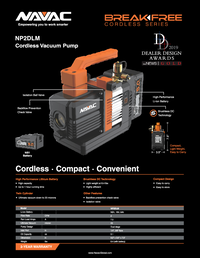 Thumbnail of document Data Sheet - NP2DLM BreakFree Cordless Vacuum Pump, 2 CFM